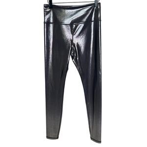 Athleta Elation Shine Tight Silver Ombre High Rise Shimmer Gym Activewear M Tall